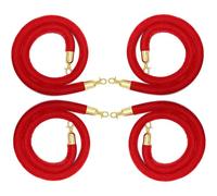 Velvet Rope Barriers, with Hooks, Heavy-Duty Stanchion Ropes for Queue Lines, Crowd Control & Entry Management (Red 1m/3.2ft)