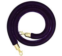 Velvet Rope Barriers with Silver Plated Hooks Thick 155cm Decorative Event Cords for Carpeted Areas - Purple Orchid Color Ideal for Weddings & Parties
