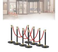 Velvet Rope Crowd Control Set with Stanchions - VIP Access & Professional Event Barrier System for Parties Weddings and Corporate Gatherings