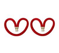 Velvet rope,stanchion rope, 2 Pcs Velvet Stanchion Queue Rope, Golden Snap Hooks for Posts Stands Divider of Hotel Theater-Red||2ft/60cm(Red,6ft/185cm)