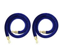 Velvet rope,stanchion rope, 2 Pcs Velvet Stanchion Queue Rope, Golden Snap Hooks for Posts Stands Divider of Hotel Theater-Red||2ft/60cm(Blue,6ft/185cm)