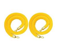Velvet rope,stanchion rope, 2 Pcs Velvet Stanchion Queue Rope, Golden Snap Hooks for Posts Stands Divider of Hotel Theater-Red||2ft/60cm(Yellow,6ft/185cm)