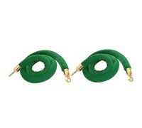 Velvet rope,stanchion rope, 2 Pcs Velvet Stanchion Queue Rope, Golden Snap Hooks for Posts Stands Divider of Hotel Theater-Red||2ft/60cm(Green,6ft/185cm)