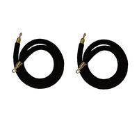 Velvet rope,stanchion rope, 2 Pcs Velvet Stanchion Queue Rope, Golden Snap Hooks for Posts Stands Divider of Hotel Theater-Red||2ft/60cm(Black,6ft/185cm)