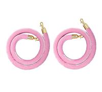 Velvet rope,stanchion rope, 2 Pcs Velvet Stanchion Queue Rope, Golden Snap Hooks for Posts Stands Divider of Hotel Theater-Red||2ft/60cm(Pink,6ft/185cm)