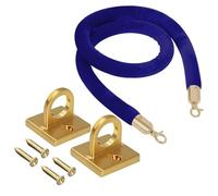 Velvet Rope Wall Mounted, Hanging Barriers Rope with 2 Wall Hooks Kits, Post Stanchion Queue Hanging VIP Rope for Movie Theaters Red Carpet Event Crowd Control Stanchion Rope 3Ft-13Ft(A1,1.5m/5ft)