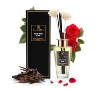 Velvet Rose & Oud | Reed Diffuser 200ml | 33% Premium Fragrance Oil | Luxury Inspired by Jo Malone | Long Lasting Home Fragrance | 8 Reeds & 2 Decorative Flowers | Giftable Aroma Diffuser