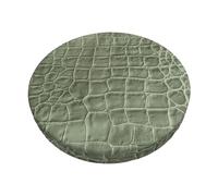 Velvet Round Stool Covers, 3 Layers Round Barstool Covers with Thin Pad, Light Green Crocodile Texture Bar Stool Covers Round Breathable Barstool Covers Slipcovers for Home Bar Hotel Use