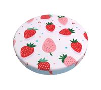 Velvet Round Stool Covers, 3 Layers Round Barstool Slipcovers with Thin Pad, Minimalist Strawberry Stool Seat Covers Round Water-Resistant Stool Cushion Round for Home Bar Hotel Use