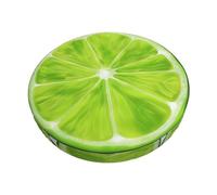 Velvet Round Stool Covers, 3 Layers Round Stool Cushion Slipcover with Thin Pad, Green Citrus Lime Fruit Bar Stool Covers Round Luxury Circle Bar Stool Covers for 12-14" Round Barstool