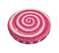 Velvet Round Stool Covers, 3 Layers Stool Covers Round with Thin Pad, Pink Lollipop Swirls Stool Seat Covers Round Anti-Slip Round Stool Slipcover for Dia.12-14" Chair