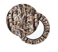 Velvet Round Stool Covers, Real Tree Camouflage Pattern Bar Stool Seat Cover Stretchy Round Stool Cushion Cover Circle Bar Stool Covers for 12-14" Chair Home Bar Hotel Use