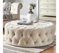 Velvet Round Stool, Modern Coffee Table for Living Room, Bedroom, or Host Area - Stylish & Versatile Home Decor Accent Piece