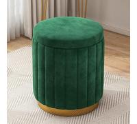 Velvet Round Storage OttomanStylish Foot Rest Stool with Large Capacity for Living Room & BedroomModern Home Décor & Functional Seating Solution