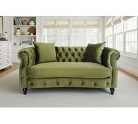 Velvet Sage Green 2 Seater Chesterfield Sofa Richmond