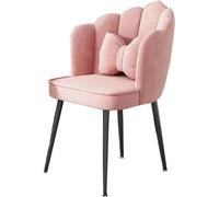Velvet Shell Chair with Gold Legs for Home Office or Living Room Decor