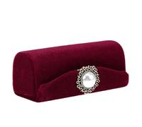 Velvet Single Lipstick Box with Mirror Gift Packaging Case | Lightweight Cloth and Glass Build, Fake Pearl Accent, Daily Use and Outdoor Carry