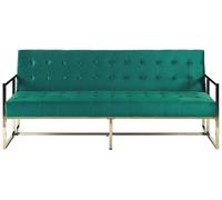 Beliani Sofa Bed 3 Seater Marstal Velvet Emerald Green