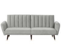 Velvet Sofa Bed Light Grey VIMMERBY