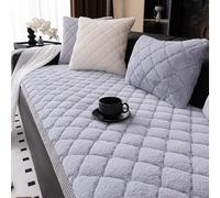 Velvet Sofa Couch Covers Universal Fit 1-5 Seater Waterproof Pet Proof Stretch Elastic Thick Plush Winter Faux Fur Non Slip Protector 50 * 50cm/19.69 * 19.69in B 45×45cm