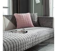 Velvet Sofa Cover 1 2 3 4 Seater, Dog Cat Sofa Protector Anti-Slip Couch Cover L Shape, Soft Sofa Cover Corner Sofa Sofa Protective Cover with Non-slip Base,Dark gray,70x120cm
