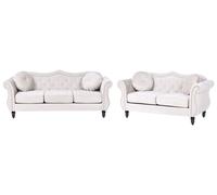Velvet Sofa Set Beige SKIEN