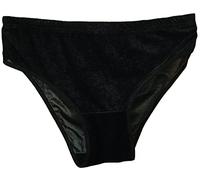 Velvet Soft Knickers Women Girls Shinny Leather Look Breathable Panties Underwear Stretchy Ladies Dailywear Brief (as8, alpha, m, regular, regular, Black)