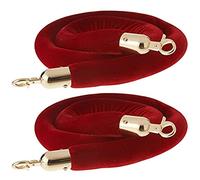 Velvet Stanchion Crowd Control Rope, 2 Pcs Stanchion Rope Crowd Control Barriers(Red,5Ft/155Cm)