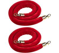 Velvet Stanchion Crowd Control Rope, Stanchion Rope Barrier Queue(Red,5Ft/155Cm)