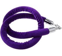 Velvet Stanchion Rope-1.5M Crowd Control Barrier Rope with Hooks-for Movie Theater, Queue Barrier, Hotel, Bank (Purple)
