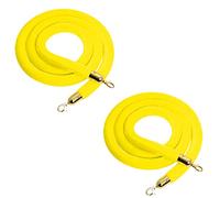 Velvet Stanchion Rope, 2 Pack Velvet Rope Barrier, Soft Foam Core Stanchion for Restaurant Movie Theater Decor,Rope/Cord(Yellow,1.7m (5.5 feet))