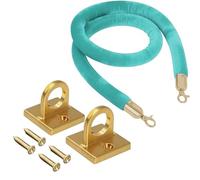 Velvet Stanchion Rope Barrier with 2 Wall Hooks Adjustable 3.3-13ft Elegant Queue Management Solution for Events Red or Black Options Available