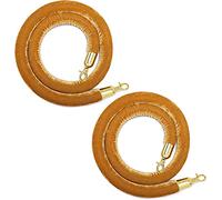 Velvet Stanchion Rope, Trade Shows,Grand Openings,1.2" Thick Crowd Queue Line Safe Control,with Gold Color Hooks,2-Pack(Gold,1.5m/5ft)