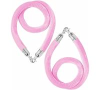 Velvet Stanchion Rope with Silver Plated Hooks - 2 Pcs Multi-Color (Apricot, 3ft/90cm) - Premium Barrier Rope for Events, Red Carpet, and Queue Management