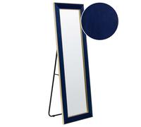 Velvet Standing Mirror 50 x 150 cm Blue LAUTREC