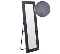 Beliani Standing Mirror Ansouis 150 Cm Velvet Dark Grey