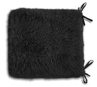 Velvet Stitch Cuddles Sofa Seat Pads Cushions, Sofa Cushions Teddy Dining Tie Couch Foam Cushion Seat Pads (Pack of 4, Black)