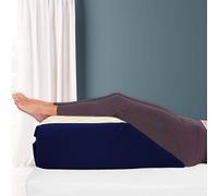 Velvet Stitch Elevating Memory Foam Leg Rest Support Cushion Reduce Back Hip Knee Pain Comfort Leg Pillows for Sleeping,Improve Circulataion and Reduce Swelling (Navy)