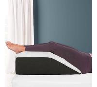 Velvet Stitch Elevating Memory Foam Leg Rest Support Cushion Reduce Back Hip Knee Pain Comfort Leg Pillows for Sleeping,Improve Circulataion and Reduce Swelling (Black White)