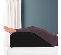 Velvet Stitch Elevating Memory Foam Leg Rest Support Cushion Reduce Back Hip Knee Pain Comfort Leg Pillows for Sleeping,Improve Circulataion and Reduce Swelling (Black)