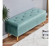 Velvet Storage Bench for Living Room Easy Assembly Ottoman for Hallway Bedroom and Bed Stylish Upholstered Seat 120x40x45cm