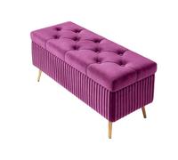 Velvet Storage Bench with Metal Legs Upholstered Ottoman for Bedroom Stylish Shoe Bench for Living Room Versatile End of Bed Storage Solution