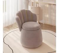 Velvet Storage Footstool with High Backrest - Comfortable Seating for Bedroom and Living Room