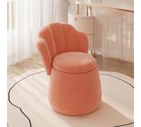 Velvet Storage Footstool with High Backrest - Multi-functional Stylish Pouf Ottoman Couch Stool for Bedroom Living Room, Space-Saving Seat and Footrest