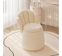 Velvet Storage Footstool with High Backrest - Multi-functional Stylish Pouf Ottoman Couch Stool for Bedroom Living Room, Space-Saving Seat and Footrest