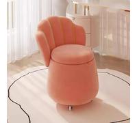 Velvet Storage Footstool with High Backrest - Multi-functional Stylish Pouf Ottoman Couch Stool for Bedroom Living Room, Space-Saving Seat and Footrest