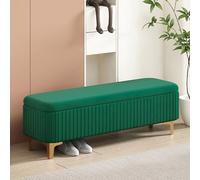 Velvet Storage Ottoman Bench Square Wooden Entryway Storage Seat Bedroom Pouf Chic Hallway Bench Stylish Lounge Color: D