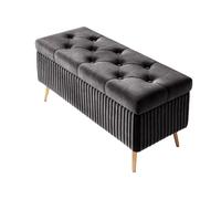 Velvet Storage Ottoman Bench with Metal Legs Upholstered Seat Stylish Bedroom Storage Solution Shoe Rack Bench for Living Room and Bedroom Decor