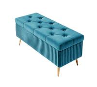 Velvet Storage Ottoman Bench with Metal Legs Upholstered Seating for Bedroom Entryway Shoe Bench Stylish Storage Solution for Living Room and Bedroom