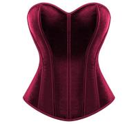 Velvet Strapless Corset Top, Vintage Bustier for Halloween & Daily Wear | Soft Material, Vampire & Witch,Gothic, Steampunk, Themes, Flexible Boning, Hourglass Silhouette, Costumes for Parties